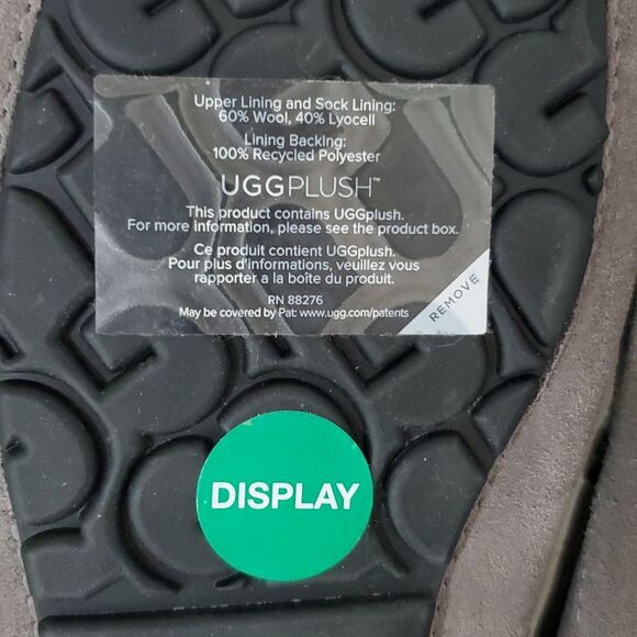 UGG Ascot Slipper Grey Suede Wool Comfort Loafer Men's US 9 NIB - Picture 15 of 16